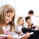 Little girl reading in home, indoor with happy family